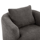 360° Swivel Barrel Sofa Chair With Throw Pillow, Upholstered Accent Chair by HouseOfZazla