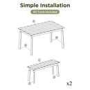 Go 3-Piece Acacia Wood Table Bench Dining Set