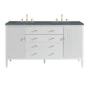 James Martin Myrrin 60" Double Bathroom Vanity, Bright White