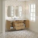 James Martin Laurent 60" Dual Mount Double Bathroom Vanity, Light Natural Oak
