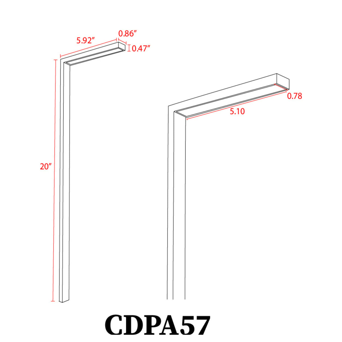 CDPA57 12V Low Voltage Aluminum LED Rectangular Bollard Aluminum Path Light, photo 11 of 11