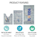 US States Florida Design 3 Piece Bathroom Rugs Set |Silver