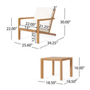 3 Piece Outdoor Chat Set With Table And 2 Adirondack Chairs - White / Brown Patina by HouseOfZazla