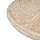 Accent Table Round Rustic Ash Veneer Reclaimed Wheat - Natural by HouseOfZazla