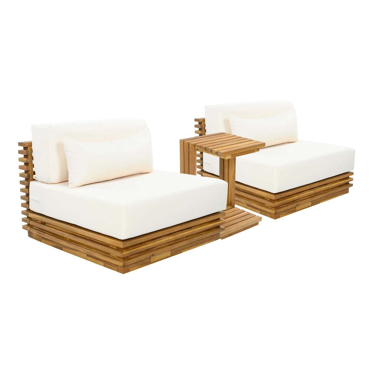 Oversized Outdoor 3-Piece Chat Set with Two Club Chairs and Side Table, photo 3 of 10