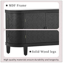 Accent Storage Cabinet Sideboard Wooden Cabinet with Antique Pattern Doors for Hallway, Entryway, Living Room, Bedroom