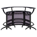 Elaina - 3 Piece Curved Freestanding Home Bar - Black by HouseOfZazla