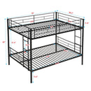 Full Over Full Modern Metal Bunk Bed With Trundle - Black by Unique Piece Furniture