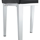 8 piece set of black armless dining chairs brings a touch of elegance and mystery to the dining area with its deep black tone,The grid and buckle design of the back add a vintage yet fashionable touch