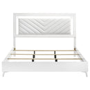 Cassia Eastern King LED Panel Bed White High Gloss