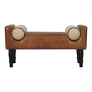 Solid Wood Chester Buffalo Bench, Upholstered