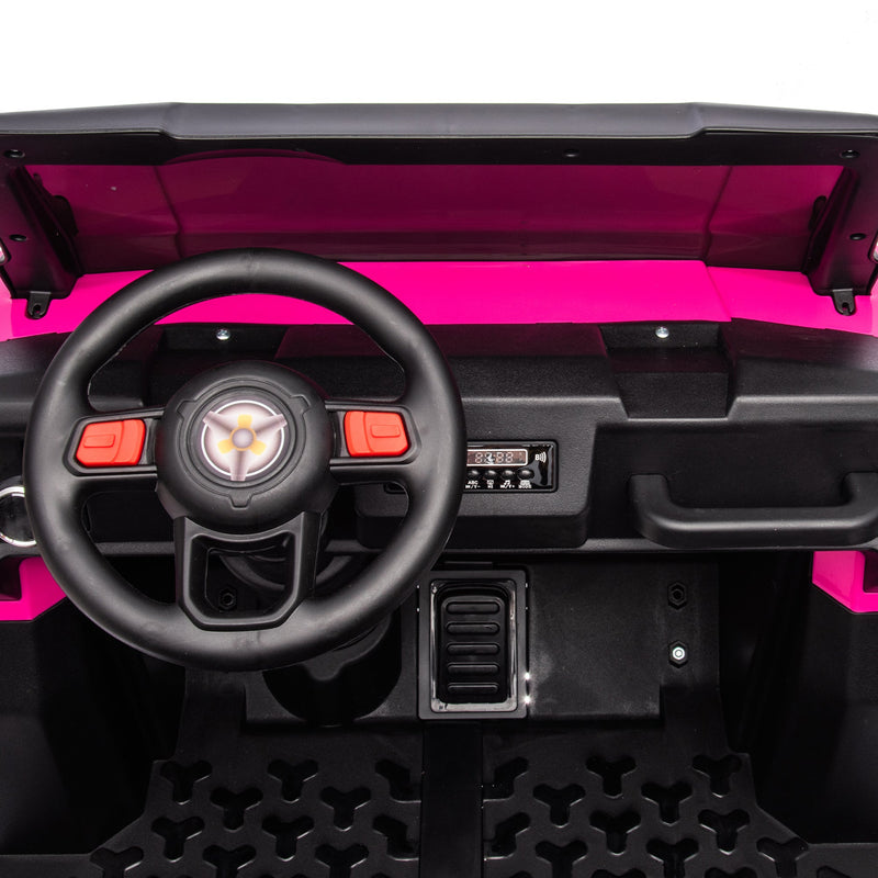 24V 2-Seater UTV-XXL Ride On Truck with Dump Bed for kid,Ride On 4WD UTV with 6 Wheels,Foam Tires, Suitable for Off-Roading,remote control,Three-Point Safety Harness