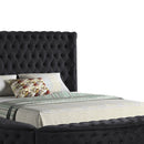 Hazel - Queen Size Tufted Storage Bed & Bluetooth Speakers, USB Port - Black by HouseOfZazla