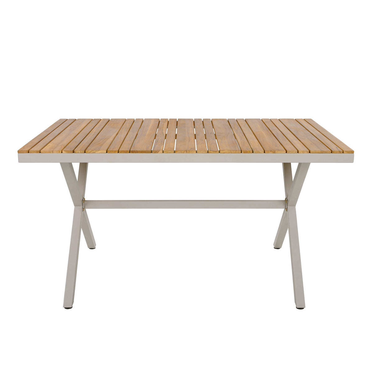 Teak Wood Top Outdoor Table with Steel Frame, photo 4 of 10
