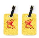Butterfly on Yellow Luggage Tag
