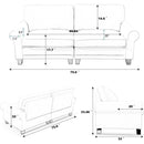 75.6" Pets friendly Leather Rolled Arm Upholstered Loveseat 2-seater Couch with Removable Back Cushion, Modern Couches for Small Spaces Living Room, Bedroom, Apartment, Beige White