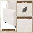 Convertible Sofa Bed Loveseat With Adjustable Backrest And USB Ports by HouseOfZazla