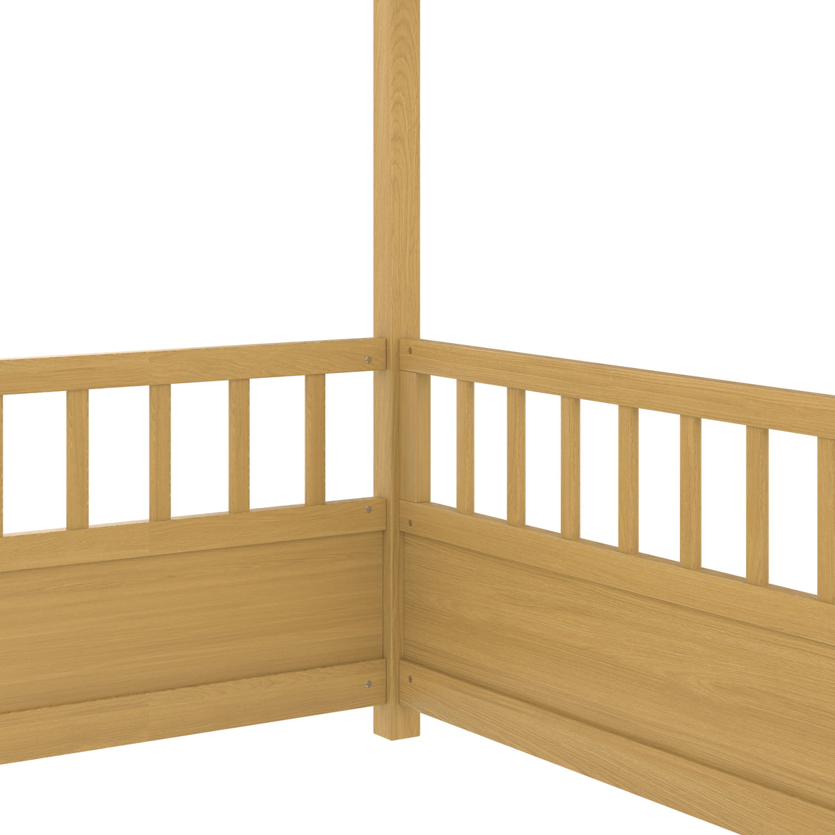 Full Size Wooden Bed with House Roof Frame, photo 8 of 10