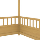 Full Size Wooden Bed with House Roof Frame