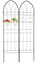 2 Pack Metal Garden Trellis 78.7" x 19.7" Rustproof Trellis for Climbing Plants Outdoor Flower Support Black