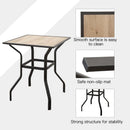 Outdoor Patio Bar Table Square Metal Table with Wood-Look Tabletop by HouseOfZazla