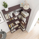 5-Tier L-Shaped Corner Bookshelf with 6 Open Shelves