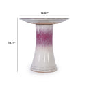 Birdbath For Patio, Garden - White / Pink by HouseOfZazla