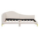 Upholstered Daybed With Headboard And Armrest, Support Legs by HouseOfZazla