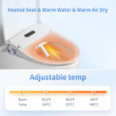Smart Bidet Toilet Seat & Side Knob Adjustable Heated Seat With Water Temperature And Pressure Adjustment Portable Bidet - White by HouseOfZazla