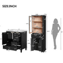 Bathroom Vanity & Tall Storage Cabinet Set With Doors, Adjustable Shelves, Soft Close Hinges, Sink by HouseOfZazla