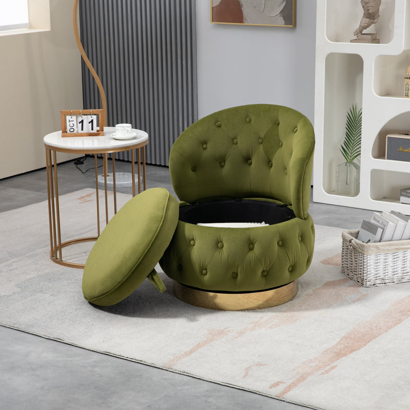 360 Degree Swivel Cuddle Barrel Accent Storage Chairs, Round Armchairs with Wide Upholstered, Fluffy Velvet Fabric Chair for Living Room, Bedroom, Office, Waiting Rooms