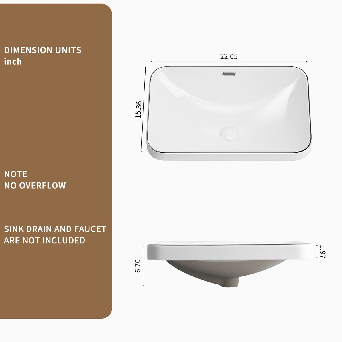Undermount Bathroom Sink, Vessel Basin For Vanity Countertop - Milk White / Black, photo 10 of 11