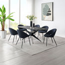 Klaus - Dining Table - Crystal Tempered Glass Top & Black Finish by Unique Piece Furniture