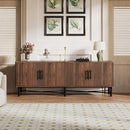 4 Door TV Cabinet with Adjustable Shelves and Storage Spaces by HouseOfZazla