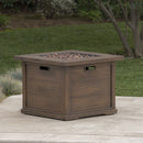 Outdoor Patio Square Gas Burning Mgo Fire Pit, Tank Inside, 40000 Btu
