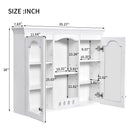 Wall-Mounted Medicine Cabinet With 2 Glass Doors, Adjustable Shelves - White by HouseOfZazla