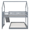 House Bunk Bed With Slide And Built In Ladder by HouseOfZazla