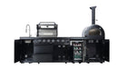 Black 112-Inch Double Stainless Steel Gas Outdoor Kitchen Grill