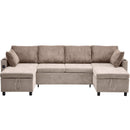 Sectional Sofa Bed With Pull Out Sleeper, USB Ports, Cup Holders by Unique Piece Furniture