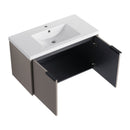 Contemporary Wall Mounted Bathroom Vanity With Resin Double Sink by HouseOfZazla