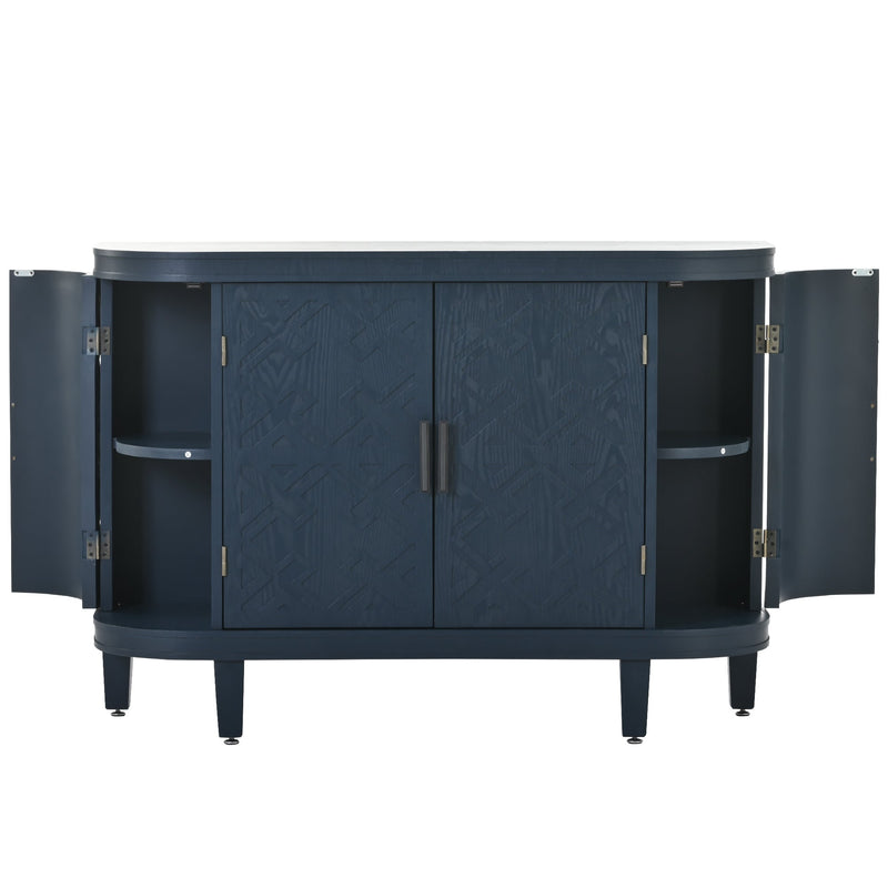 Accent Storage Cabinet Sideboard Wooden Cabinet with Antique Pattern Doors for Hallway, Entryway, Living Room, Bedroom