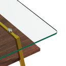 Rectangle Coffee Table, Tempered Glass Tabletop With Metal Legs, Modern Table For Living Room by HouseOfZazla