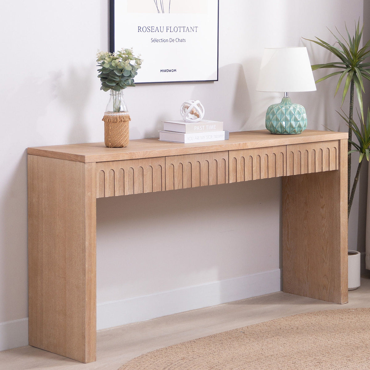 Modern Console Table With 4 Drawers, Entryway Table, photo 7 of 8