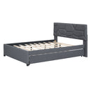 Upholstered Platform Bed With Brick Pattern Headboard And Twin Long Size Trundle by Unique Piece Furniture