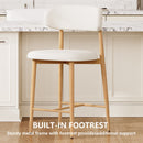 Counter Height Bar Stools Set of 2 with Curved Backrest