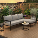 U_style Outdoor L-Shaped Sofa with Iron Frame,Weather-Resistant Patio Sofa Set with Ultra-Thick Cushions,Comfortable Seating for 3,Ideal for Patio, Balcony,and Garden by Montret