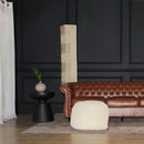 Semi Rounded Pouf Cable Knitted Perfect Seating