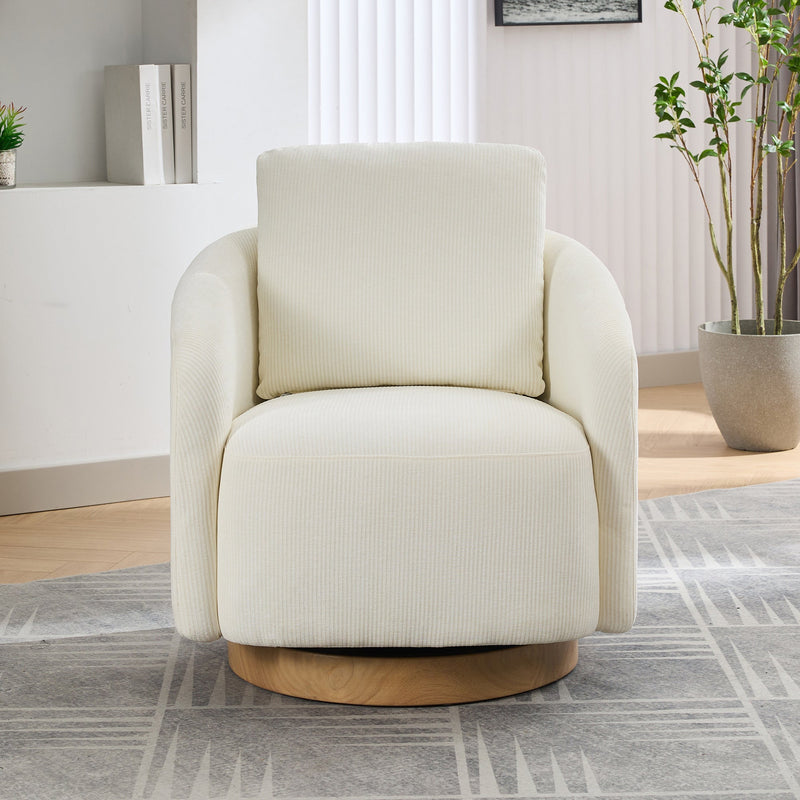 Walker Edison | Chenille Swivel Accent Barrel Chair