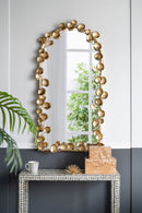 Full Length Arched Wall Mirror With en Leaf Accents Decorative Mirror For Living Room Bedroom - Gold by Unique Piece Furniture