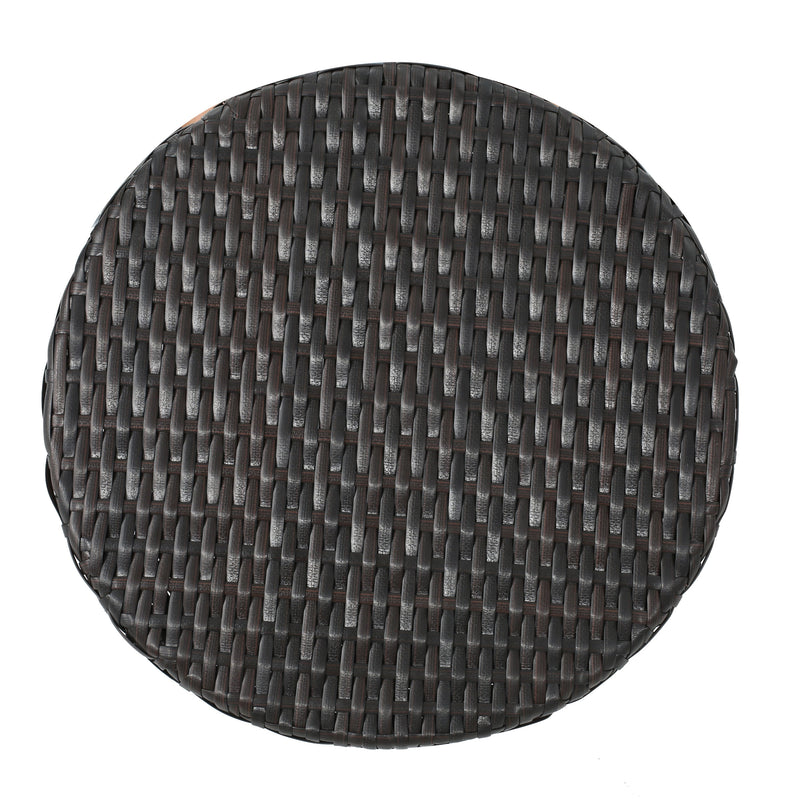 Outdoor 16-Inch Multi-Brown Wicker Hourglass Side Table, photo 7 of 8